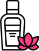 Essential Oil Icon Next To a Small Pink Flower