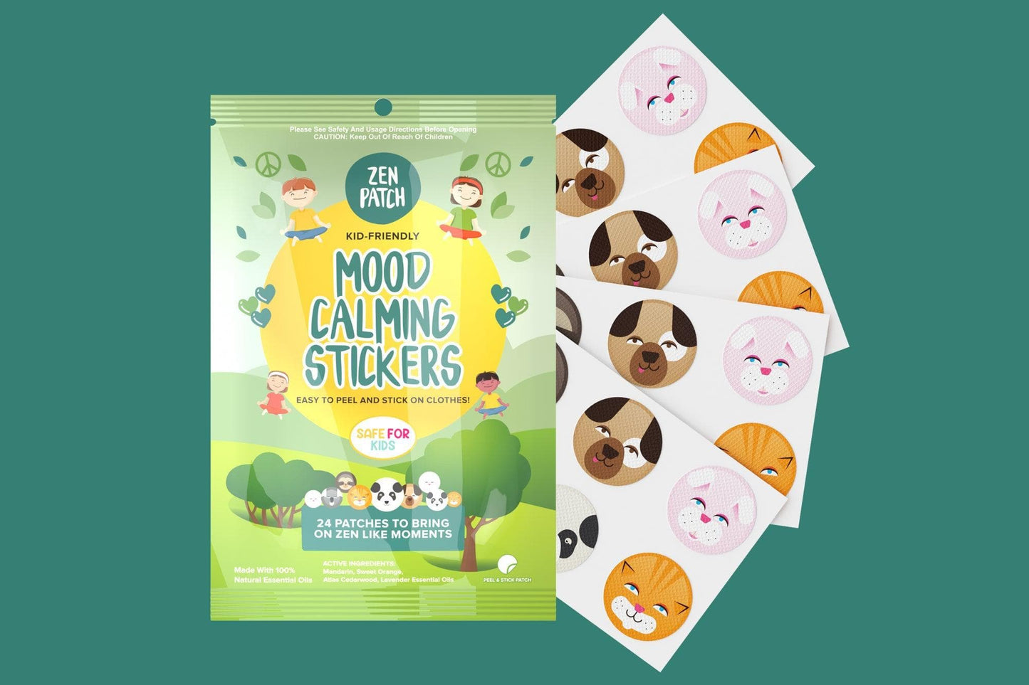 30 x ZenPatch Mood Calming Stickers individual resale packets in a Retail Display Box*