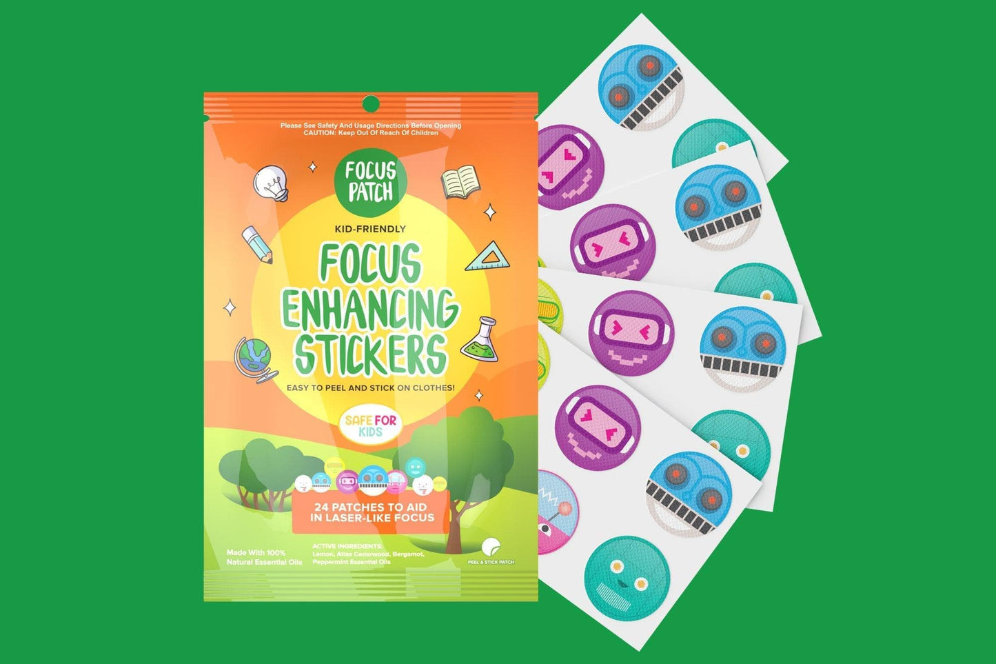 30 x FocusPatch Focus Enhancing Stickers individual resale packets in a Retail Display Box - HA NZ